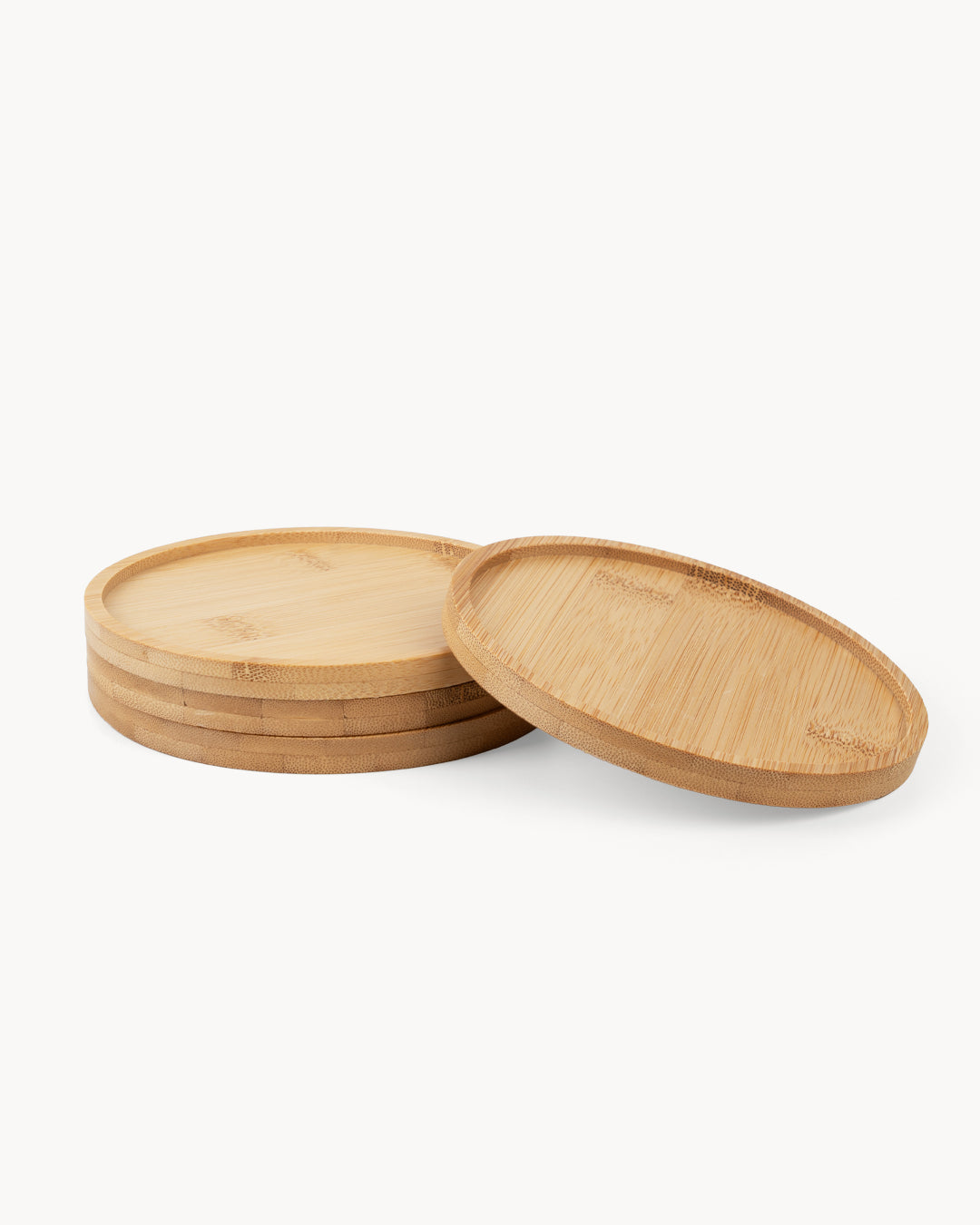 Holzuntersetzer Bambus 4er Set 13 cm