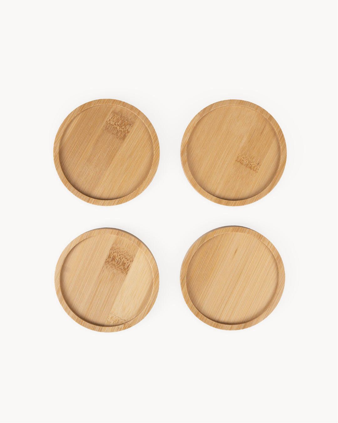 Holzuntersetzer Bambus 4er Set 9,5 cm