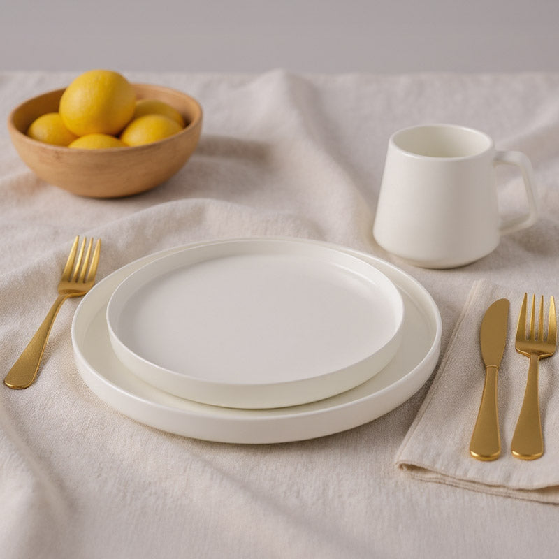 Miamio Geschirr Set Luxe 16-teilig fur 4 Personen, Teller & Tassen Keramik