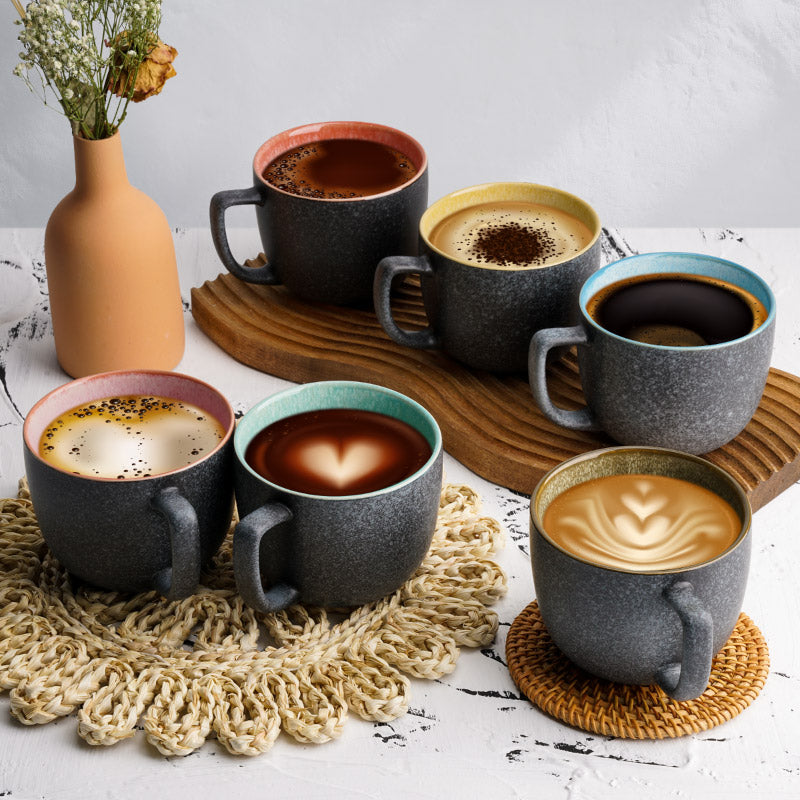 Miamio Kaffeetassen Las Palmitas 6er Set Keramik 470ml