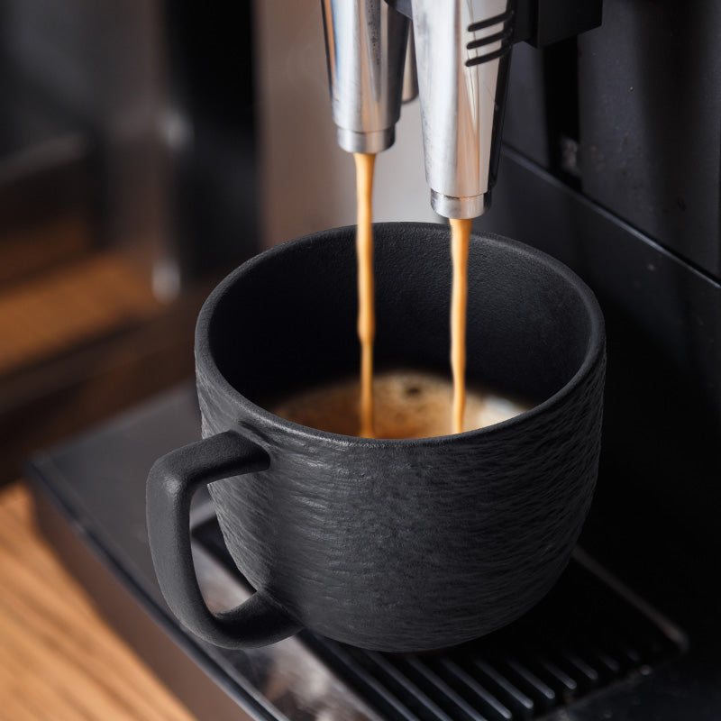 Miamio Kaffeetassen schwarz Oasis 4er Set Keramik 450ml