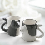 Miamio Parchen Tassen 3D Katzen Keramik, Geschenk fur Paare