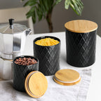 Miamio Vorratsdosen 3er Set Keramik mit Holzdeckel Palmanova
