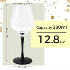 Miamio Weißweingläser Crystaluna 4er Set Glas mit schwarzem Fuß