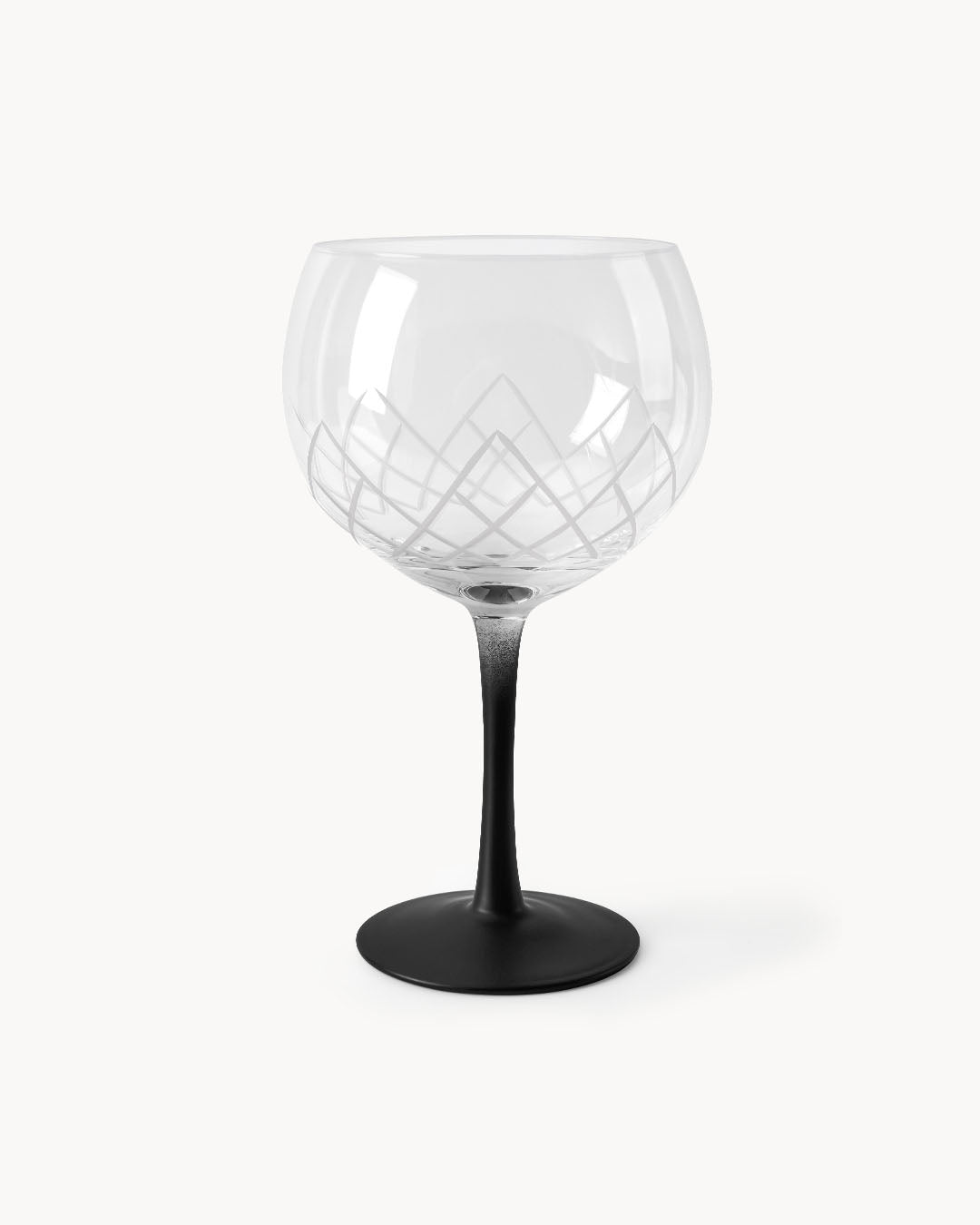 Miamio Gin Gläser Crystaluna 2er Set Glas, mit Messbecher, Rührlöffel und schwarzem Fuß