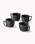 Miamio Kaffeetassen schwarz Oasis 4er Set Keramik 450ml